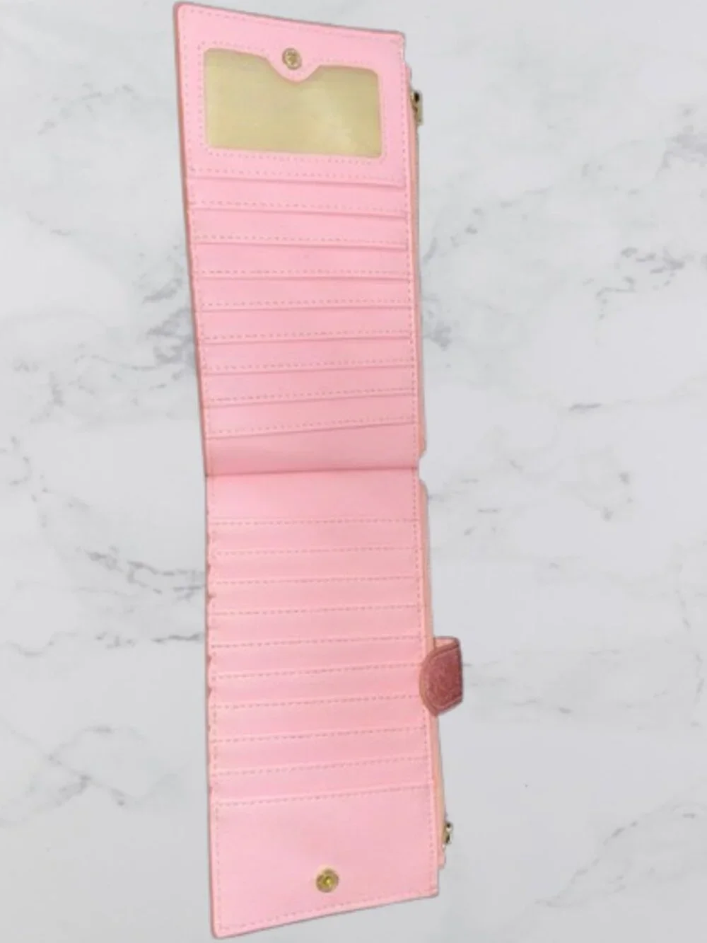 Rose Gold Glitter Wallet with Snap Closure